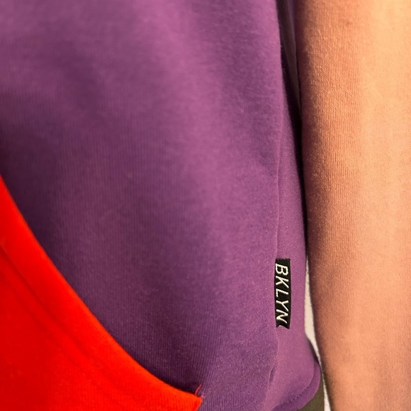 Brooklyn Cloth Colorblock Hoodie with Red and Purple Accents Small - Picture 8 of 8